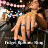 Black Leopard Print Fidget Ring - Spinner Rings for Women - view 3