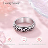 Black Leopard Print Fidget Ring - Spinner Rings for Women - view 4