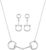 Western Jewelry Set for Women Cowgirl Western Necklace with Earrings - D-Silver