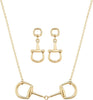 Western Jewelry Set for Women Cowgirl Western Necklace with Earrings - D-Gold
