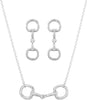 Western Jewelry Set for Women Cowgirl Western Necklace with Earrings - E-Silver