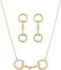 Western Jewelry Set for Women Cowgirl Western Necklace with Earrings - E-Gold