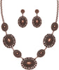 Western Jewelry Set for Women Cowgirl Western Necklace with Earrings - C-Bronze