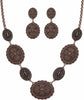Western Jewelry Set for Women Cowgirl Western Necklace with Earrings - A-Vintage Bronze