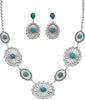 Western Jewelry Set for Women Cowgirl Western Necklace with Earrings - B-Silver