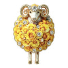 Lovely Flower Sheep Brooches For Women Unisex 7-color Rhinestone Year Of The Sheep Animal Party Office Brooch Pin Gift - Image 6