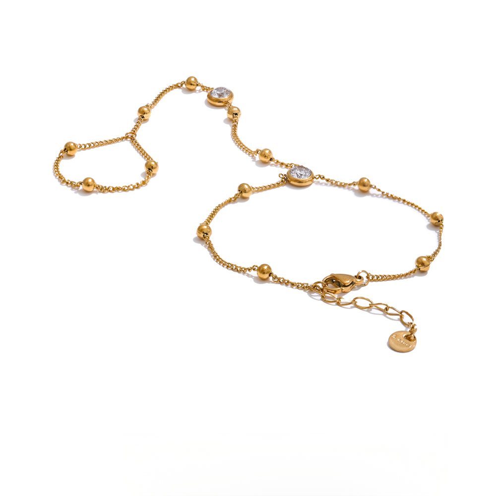 Stainless Steel Hand Chain Wrist with Finger Accessories Bracelet for Women Gold Platinum Pvd Plated Chic Jewelry - Image 1