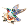 Beautiful Flower And Hummingbird Brooches Pins For Women Unisex 5-color Charming Animal Birds Party Causal Brooch Pin - Image 1