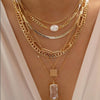 bls-miracle Bohemia Gold Color Multiple Styles Necklace For Women Trendy Multi-Layer Crystal Pendant Necklaces Set Jewelry Gifts