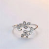 fuyo Korean Daisy Flower Elegant Opening Rings Women Adjustable Wedding Party Engagement Finger Rings Statement Jewelry Gift