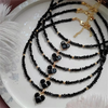 Heart Pendant Necklace with a Transparent Crystal Style Chain