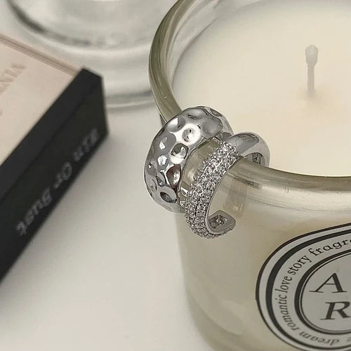 Double Layer Ear Cuff with Rhinestone Detail