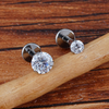 Flat Back Labret Stud with 2.5 mm to 4 mm CZ Detail in 16G