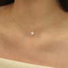 Dainty Round CZ Pendant Necklace with a 40 cm Chain and 5 cm Extension