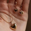 Heart Pendant Necklace and Matching Earring Set