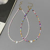 Heart Choker Necklace with Colorful Glass Beads