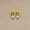 Labret Stud Earrings with CZ Detail in 16G in a Two Piece Pack