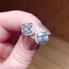 Stud Earrings with Pink White and Yellow Cubic Zirconia Options