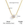 Dainty Round CZ Pendant Necklace with a 40 cm Chain and 5 cm Extension