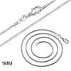 1 mm Snake Chain Necklaces in a 10 Piece Pack with 16 to 30 Inch Length Options