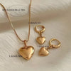 Heart Pendant Necklace and Matching Earring Set