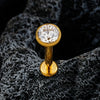 Threadless Flat Back Stud with 2 mm to 4 mm CZ Detail in 18G and 16G Options