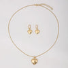 Heart Pendant Necklace and Matching Earring Set