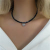 Heart Pendant Necklace with a Transparent Crystal Style Chain