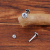 Flat Back Labret Stud with 2.5 mm to 4 mm CZ Detail in 16G