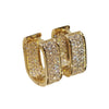 Gold Tone Square Hoop Earrings with Zircon Detail