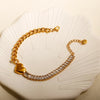 Heart Shaped Bangle with Crystal Detail