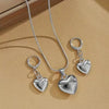 Heart Pendant Necklace and Matching Earring Set
