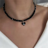 Heart Pendant Necklace with a Transparent Crystal Style Chain