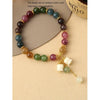 Colorful Beaded Bracelet with a Lily of the Valley Charm