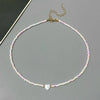 Heart Choker Necklace with Colorful Glass Beads