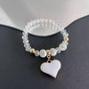 Double Layer Bracelet with Heart and Leaf Details