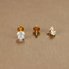 Labret Stud Earrings with CZ Detail in 16G in a Two Piece Pack