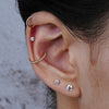 Flat Back Labret Stud with 2.5 mm to 4 mm CZ Detail in 16G