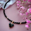 Heart Pendant Necklace with a Transparent Crystal Style Chain