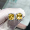 Stud Earrings with Pink White and Yellow Cubic Zirconia Options