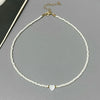 Heart Choker Necklace with Colorful Glass Beads