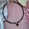 Heart Pendant Necklace with a Transparent Crystal Style Chain