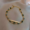Double Layer Bracelet with Heart and Leaf Details