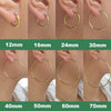 Smooth Round Hoop Earrings in 12 mm to 70 mm Size Options