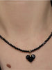Heart Pendant Necklace with a Transparent Crystal Style Chain