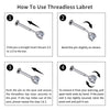 Threadless Flat Back Stud with 2 mm to 4 mm CZ Detail in 18G and 16G Options