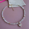 Heart Pendant Necklace with a Transparent Crystal Style Chain