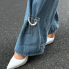 Imitation Pearl Chain Accessory with Tassel and Pin Details