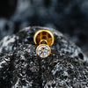 Threadless Flat Back Stud with 2 mm to 4 mm CZ Detail in 18G and 16G Options