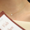 Dainty Round CZ Pendant Necklace with a 40 cm Chain and 5 cm Extension